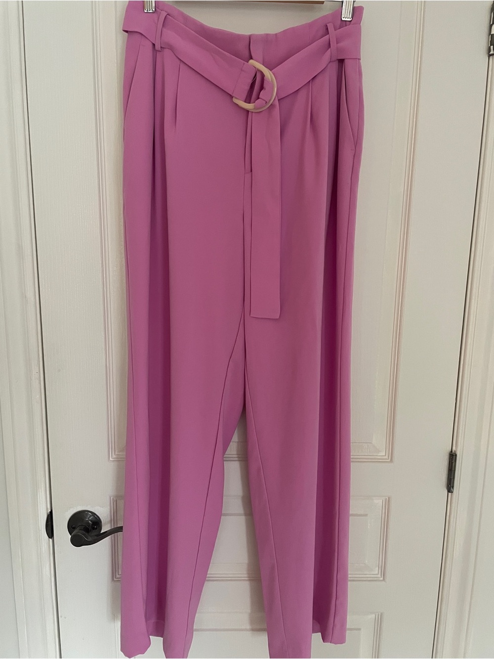 Pink High-Rise Wide-Leg Pants